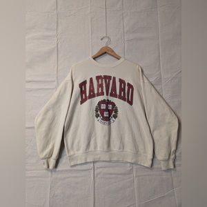 Harvard Crewneck Cream Sweatshirt L
